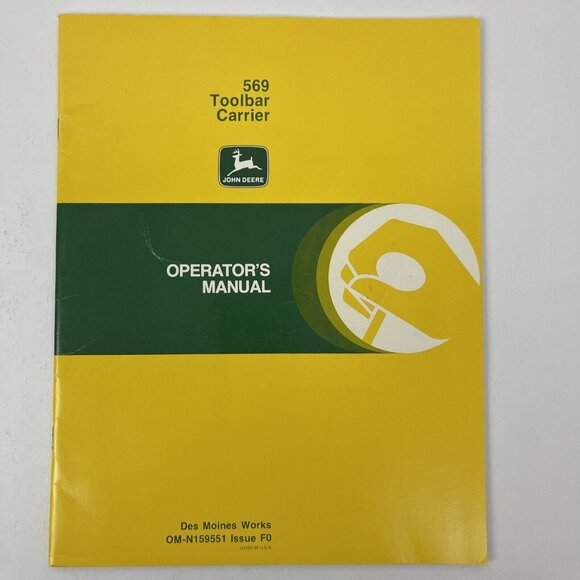 John Deere Other - John Deere 569 Toolbar Carrier Operator's Manual OM N159551 Issue F0